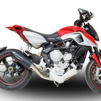 Scarico compatibile con Mv Agusta Rivale - Stradale 800 2014-2016, Furore Nero, Scarico omologato, silenziatore con db killer estraibile e raccordo specifico