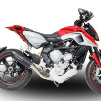 Scarico compatibile con Mv Agusta Rivale / Stradale 800 2014-2016, Furore Nero, Scarico omologato, silenziatore con db killer estraibile e raccordo specifico