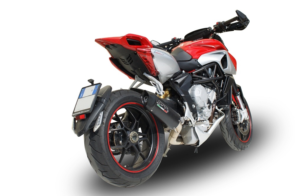 Scarico compatibile con Mv Agusta Rivale - Stradale 800 2014-2016, Furore Nero, Scarico omologato, silenziatore con db killer estraibile e raccordo specifico
