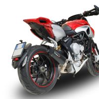 Scarico compatibile con Mv Agusta Rivale - Stradale 800 2014-2016, Furore Nero, Scarico omologato, silenziatore con db killer estraibile e raccordo specifico