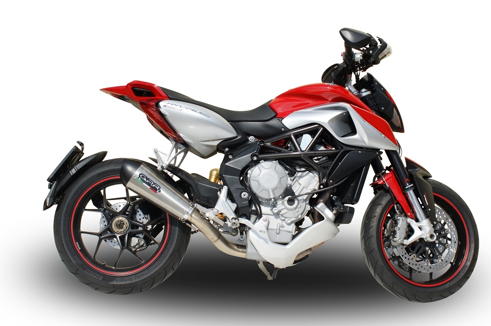 Scarico compatibile con Mv Agusta Rivale - Stradale 800 2014-2016, Gpe Ann. titanium, Scarico omologato, silenziatore con db killer estraibile e raccordo specifico