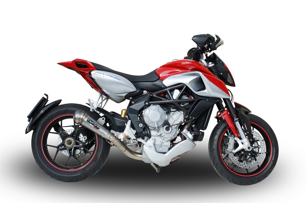Exhaust compatible with Mv Agusta Rivale - Stradale 800 2014-2016, Powercone Evo, Homologated legal slip-on exhaust including removable db killer and link pipe 
