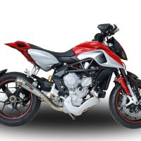 Exhaust compatible with Mv Agusta Rivale - Stradale 800 2014-2016, Powercone Evo, Homologated legal slip-on exhaust including removable db killer and link pipe 
