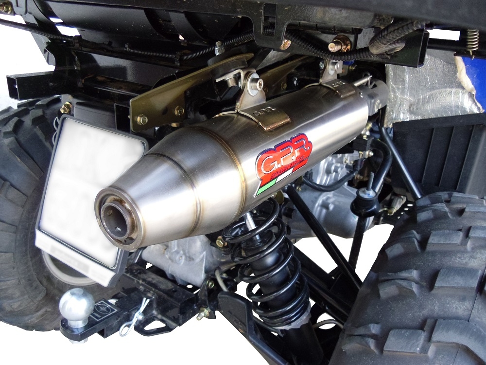 Exhaust system compatible with Polaris Sportsman 800 X2 2007/2010 2007-2010, Deeptone Atv, Homologated legal slip-on exhaust including removable db killer and link pipe 