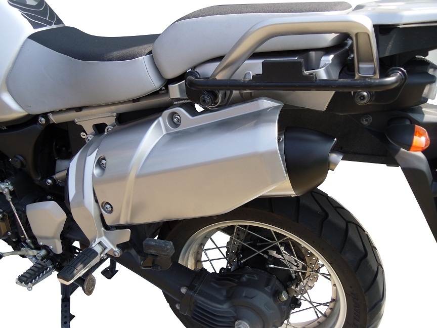 Scarico compatibile con Yamaha Xt 1200 Z Supertenere 2010-2016, Gpe Ann. Poppy, Scarico omologato, silenziatore con db killer estraibile e raccordo specifico