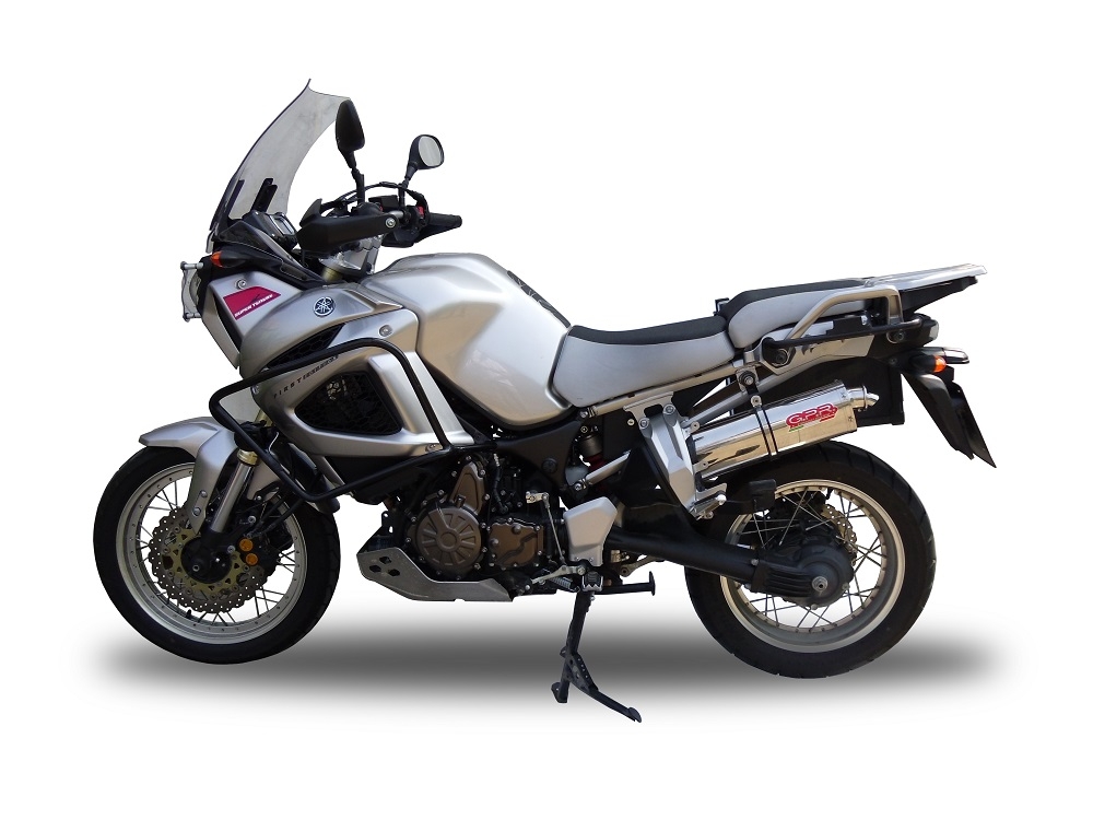 Scarico compatibile con Yamaha Xt 1200 Z Supertenere 2010-2016, Trioval, Scarico omologato, silenziatore con db killer estraibile e raccordo specifico