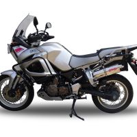 Scarico compatibile con Yamaha Xt 1200 Z Supertenere 2010-2016, Trioval, Scarico omologato, silenziatore con db killer estraibile e raccordo specifico
