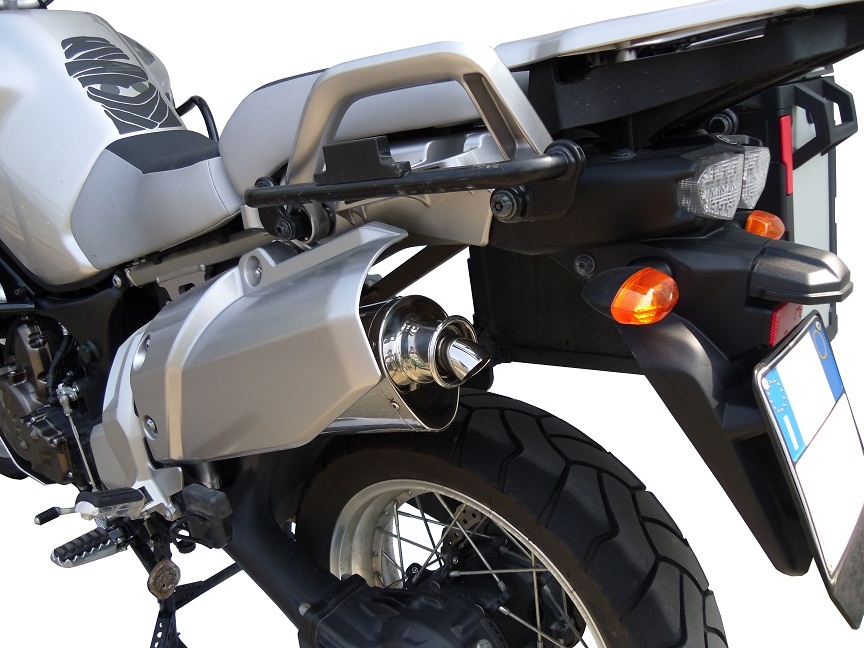 Scarico compatibile con Yamaha Xt 1200 Z Supertenere 2010-2016, Trioval, Scarico omologato, silenziatore con db killer estraibile e raccordo specifico