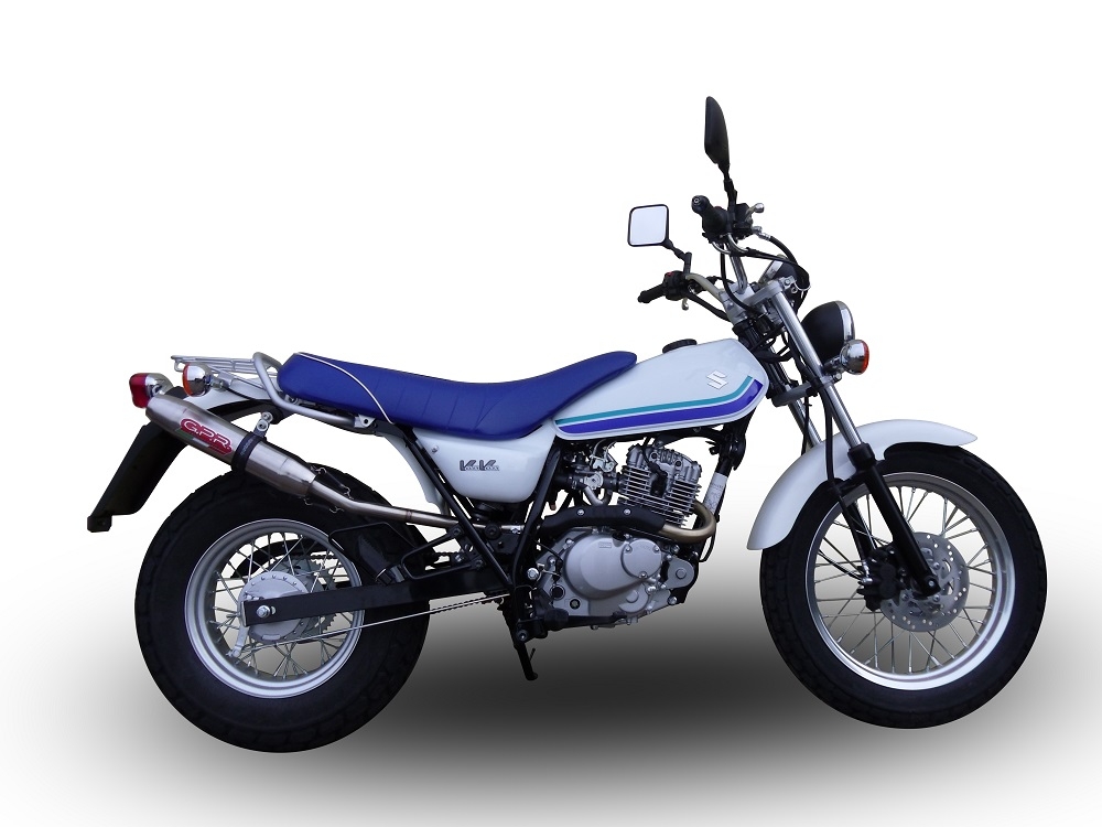 Exhaust compatible with Suzuki Rv 125 Van Van 2003-2017, Deeptone Inox, Homologated legal slip-on exhaust including removable db killer, link pipe and catalyst 