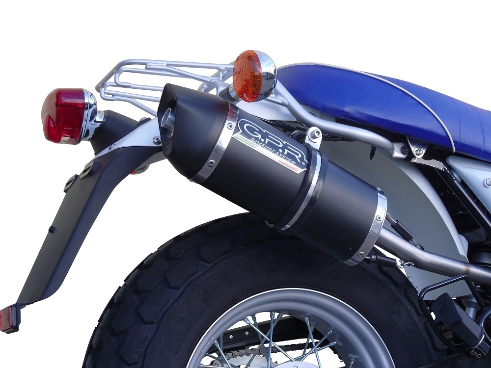 Exhaust compatible with Suzuki Rv 125 Van Van 2003-2017, Furore Nero, Racing slip-on exhaust including link pipe 