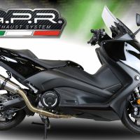 Exhaust compatible with Yamaha T-Max 530 2017-2021, GP Evo4 Titanium, Homologated legal full system exhaust, including removable db killer and catalyst 