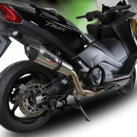 Exhaust compatible with Yamaha T-Max 530 2017-2021, GP Evo4 Titanium, Homologated legal full system exhaust, including removable db killer and catalyst 