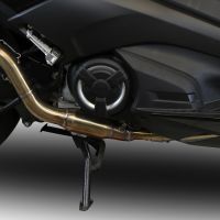 Exhaust system compatible with Yamaha T-Max 530 2017-2021, Furore Evo4 Nero, Homologated legal full system exhaust, including removable db killer and catalyst 