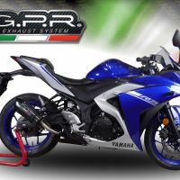 Scarico compatibile con Yamaha Mt-03 2021-2025, GP Evo4 Poppy, Scarico omologato, silenziatore con db killer estraibile e raccordo specifico
