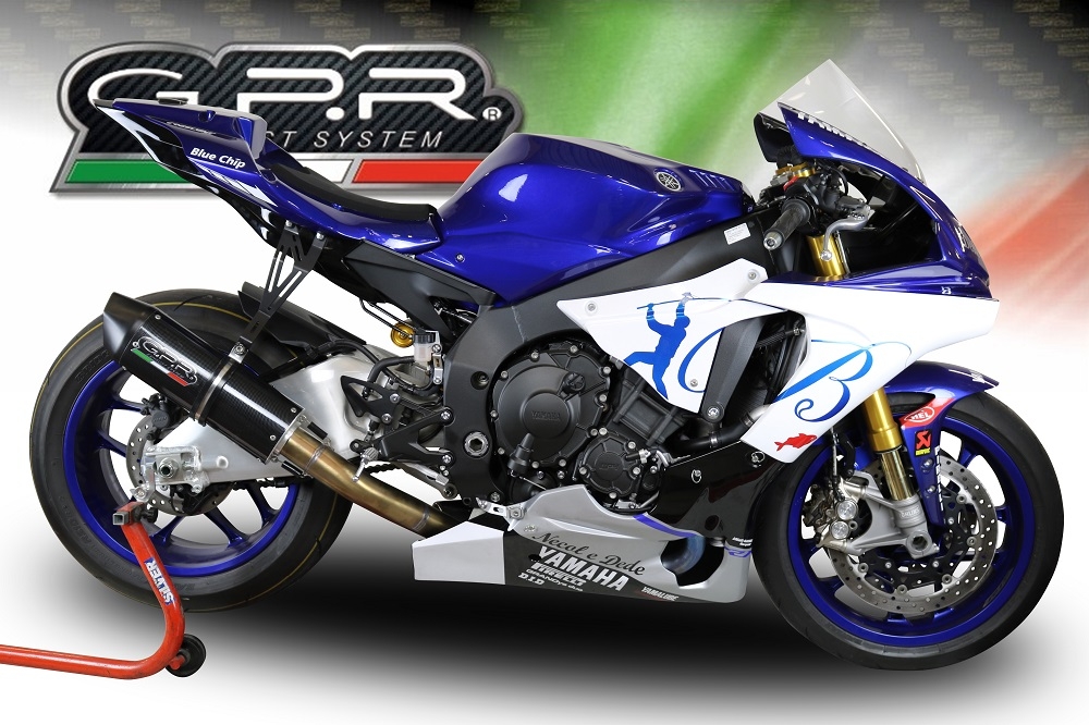 Exhaust compatible with Yamaha Yzf R1-R1-M 2015-2016, Furore Nero, Racing mid-full system exhaust 