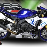 Scarico compatibile con Yamaha Yzf R1/R1-M 2017-2019, M3 Black Titanium, Terminale di scarico racing, con raccordo, senza omologazione