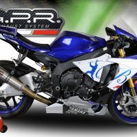 Scarico compatibile con Yamaha Yzf R1/R1-M 2017-2019, M3 Titanium Natural, Terminale di scarico racing, con raccordo, senza omologazione