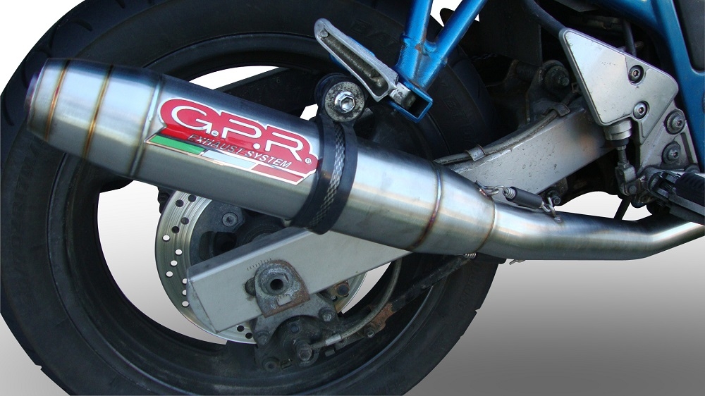 Scarico compatibile con Suzuki Gsf 650 Bandit - S 2005-2006, Deeptone Inox, Scarico omologato, silenziatore con db killer estraibile e raccordo specifico