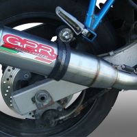 Exhaust system compatible with Suzuki Gsf 1200 Bandit - S 2005-2006, Deeptone Inox, Homologated legal slip-on exhaust including removable db killer and link pipe 