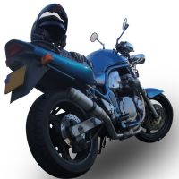 Scarico compatibile con Suzuki Gsf 650 Bandit - S 2005-2006, Deeptone Inox, Scarico omologato, silenziatore con db killer estraibile e raccordo specifico