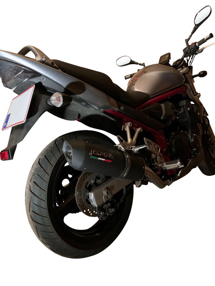 Exhaust system compatible with Suzuki Gsf 1200 Bandit - S 2005-2006, Furore Nero, Homologated legal slip-on exhaust including removable db killer and link pipe 