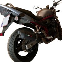 Exhaust system compatible with Suzuki Gsf 1200 Bandit - S 2005-2006, Furore Nero, Homologated legal slip-on exhaust including removable db killer and link pipe 