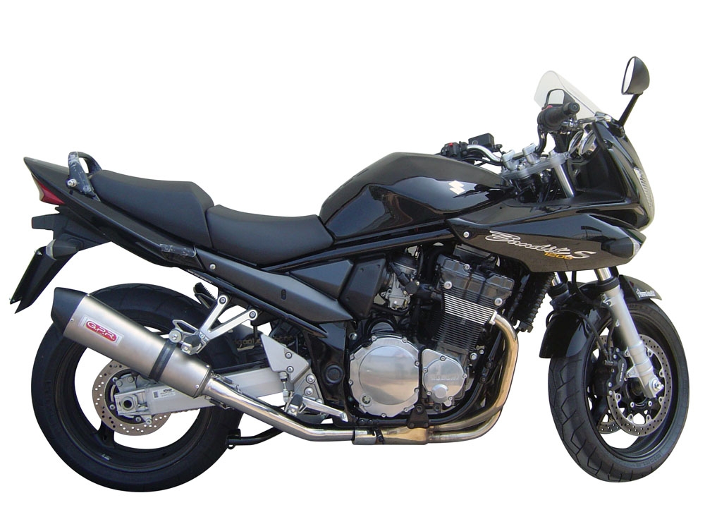 Exhaust system compatible with Suzuki Gsf 1200 Bandit - S 2005-2006, Gpe Ann. titanium, Homologated legal slip-on exhaust including removable db killer and link pipe 