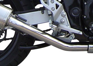 Exhaust system compatible with Suzuki Gsf 1200 Bandit - S 2005-2006, Trioval, Homologated legal slip-on exhaust including removable db killer and link pipe 