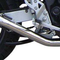 Exhaust system compatible with Suzuki Gsf 1200 Bandit - S 1997-2004, Trioval, Homologated legal slip-on exhaust including removable db killer and link pipe 