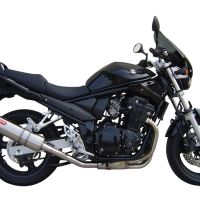 Exhaust system compatible with Suzuki Gsf 1200 Bandit - S 1997-2004, Trioval, Homologated legal slip-on exhaust including removable db killer and link pipe 