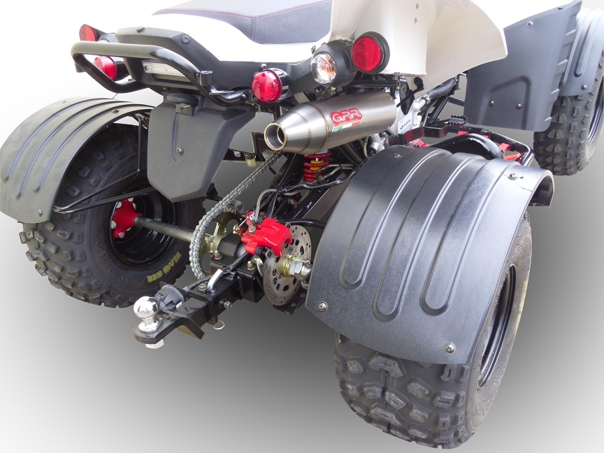 Exhaust system compatible with Beeline Bestia 3.3 Supermoto / Offroad 2011-2021, Deeptone Atv, Homologated legal slip-on exhaust including removable db killer and link pipe 