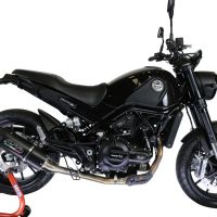 Scarico compatibile con Benelli Leoncino 500 2017-2020, Furore Evo4 Nero, Scarico semi-completo omologato,fornito con db killer estraibile,catalizzatore e collettore