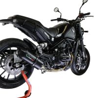 Exhaust system compatible with Benelli Leoncino 500 2017-2020, Furore Evo4 Nero, Homologated legal Mid-full system exhaust, including removable db killer and catalyst 