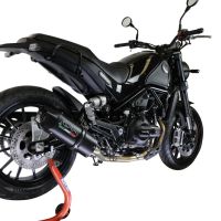 Scarico compatibile con Benelli Leoncino 500 2017-2020, Furore Evo4 Nero, Scarico semi-completo omologato,fornito con db killer estraibile,catalizzatore e collettore