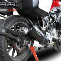 Scarico compatibile con Benelli Trk 502 2021-2024, Furore Evo4 Nero, Terminale di scarico omologato, fornito con db killer estraibile, catalizzatore e raccordo specifico