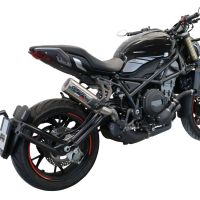 Scarico compatibile con Benelli 752 S 2019-2021, M3 Inox , Scarico omologato, silenziatore con db killer estraibile e raccordo specifico