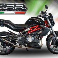 Exhaust system compatible with Benelli Bn 302 S 2017-2020, Furore Evo4 Nero, Homologated legal slip-on exhaust including removable db killer and link pipe 