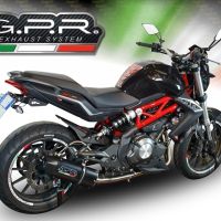 Exhaust system compatible with Benelli Bn 302 S 2017-2020, Furore Evo4 Nero, Homologated legal slip-on exhaust including removable db killer and link pipe 