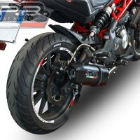 Exhaust system compatible with Benelli Bn 302 S 2015-2016, Furore Nero, Homologated legal slip-on exhaust including removable db killer and link pipe 