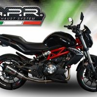 Scarico compatibile con Benelli Bn 302 S 2015-2016, Gpe Ann. titanium, Scarico omologato, silenziatore con db killer estraibile e raccordo specifico