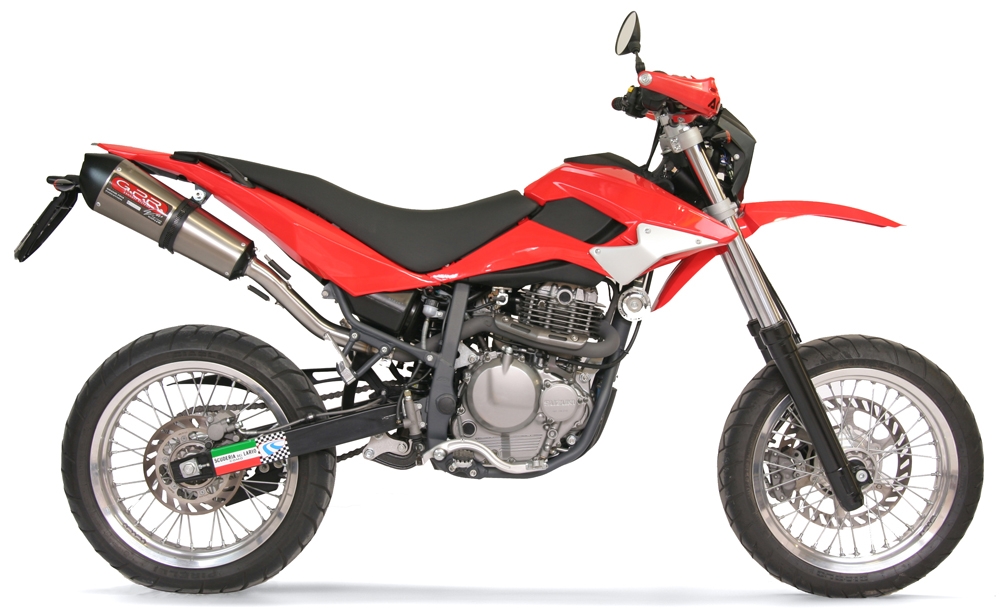 Scarico compatibile con Beta Motard 4.0 T2 Vers 11 2005-2016, Gpe Ann. titanium, Scarico omologato, silenziatore con db killer estraibile e raccordo specifico