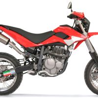 Scarico compatibile con Beta Motard 4.0 T2 Vers 11 2005-2016, Gpe Ann. titanium, Scarico omologato, silenziatore con db killer estraibile e raccordo specifico