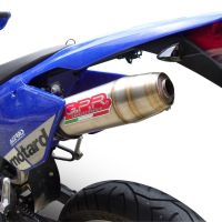 Scarico compatibile con Beta RR 125 Enduro Ac 4t 2005-2009, Deeptone Inox, Scarico omologato, silenziatore con db killer estraibile e raccordo specifico