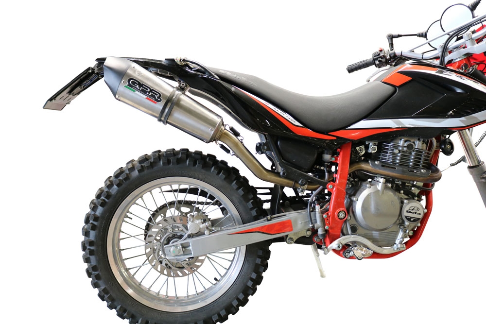 Scarico compatibile con Beta Motard 4.0 T2 Vers 11 2005-2016, Gpe Ann. titanium, Scarico omologato, silenziatore con db killer estraibile e raccordo specifico