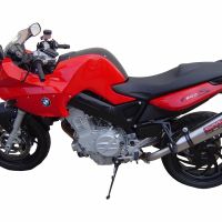 Scarico compatibile con Bmw F 800 -S -ST 2006-2011, Gpe Ann. titanium, Terminale di scarico omologato,fornito con db killer estraibile,catalizzatore e collettore