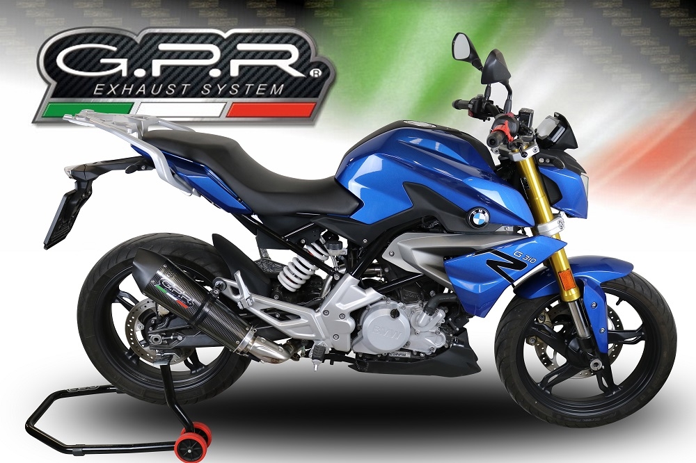 Exhaust compatible with Bmw G 310 R 2022-2024, GP Evo4 Poppy, Homologated legal full system exhaust, including removable db killer and catalyst 