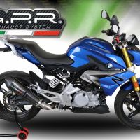 Scarico compatibile con Bmw G 310 R 2017-2021, GP Evo4 Poppy, Scarico completo omologato,fornito con db killer estraibile,catalizzatore e collettore