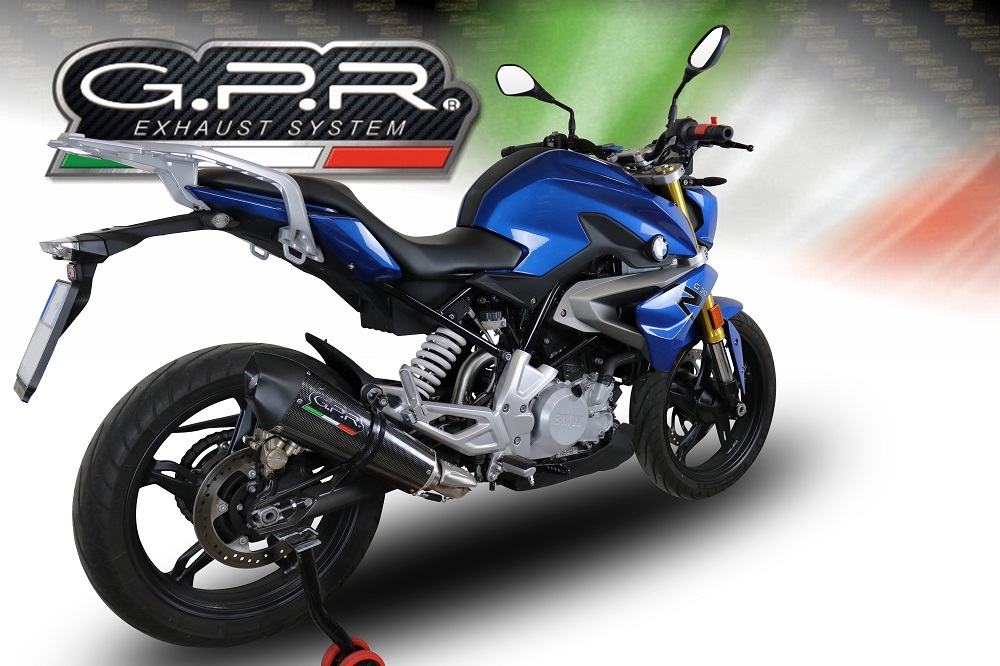 Exhaust compatible with Bmw G 310 R 2022-2024, GP Evo4 Poppy, Homologated legal full system exhaust, including removable db killer and catalyst 