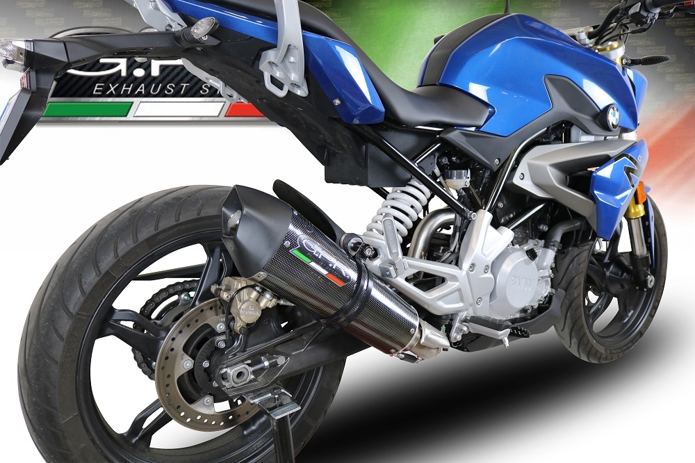 Exhaust compatible with Bmw G 310 R 2022-2024, GP Evo4 Poppy, Homologated legal full system exhaust, including removable db killer and catalyst 