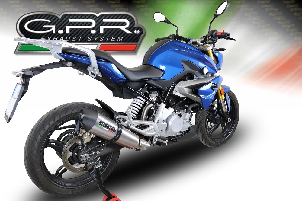 Scarico compatibile con Bmw G 310 R 2022-2024, GP Evo4 Titanium, Scarico completo omologato,fornito con db killer estraibile,catalizzatore e collettore